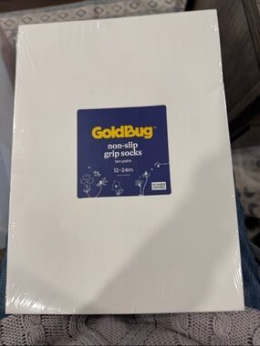 GoldBug Non-Slip Grip Socks for Kids - White (10 Pairs)